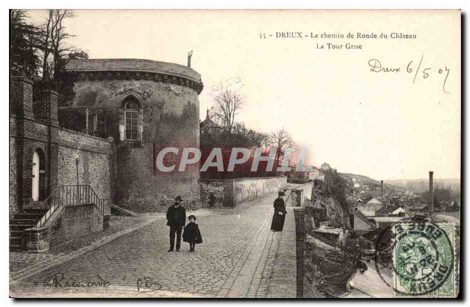 Dreux - Le chemin de Ronde du Château — La Tour Grise — éditeur M. Guillaume Sonnino, n° 55