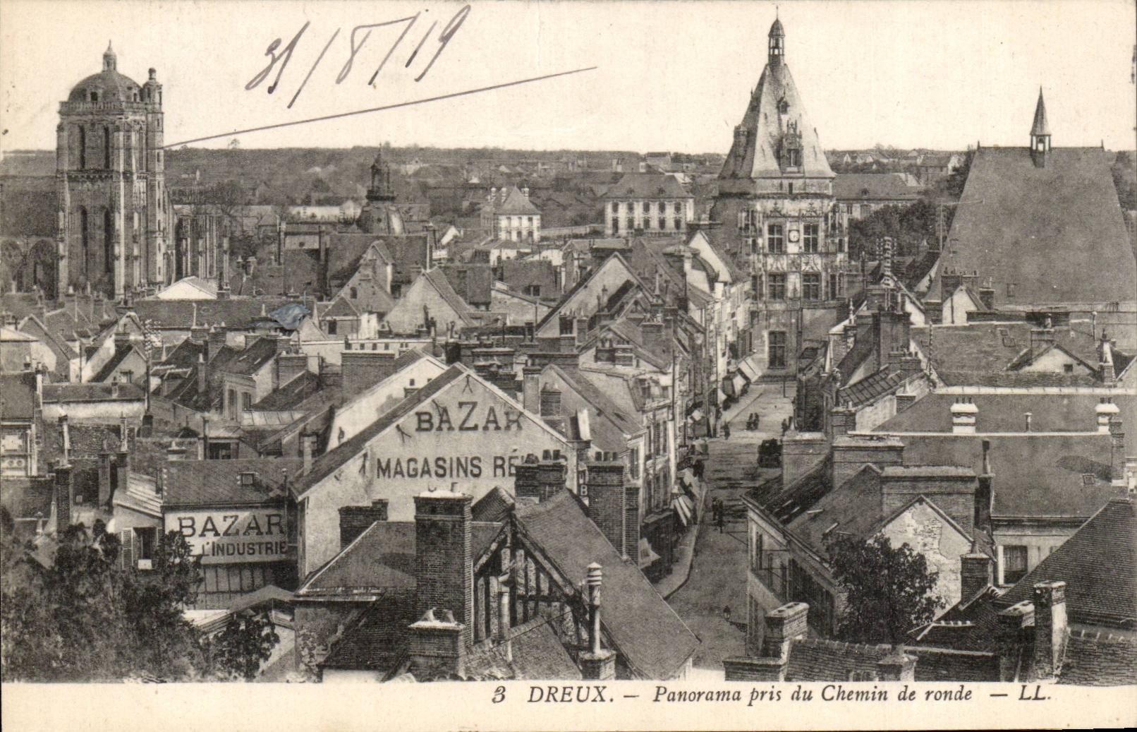CPA Dreux Panorama pris du chemin de ronde