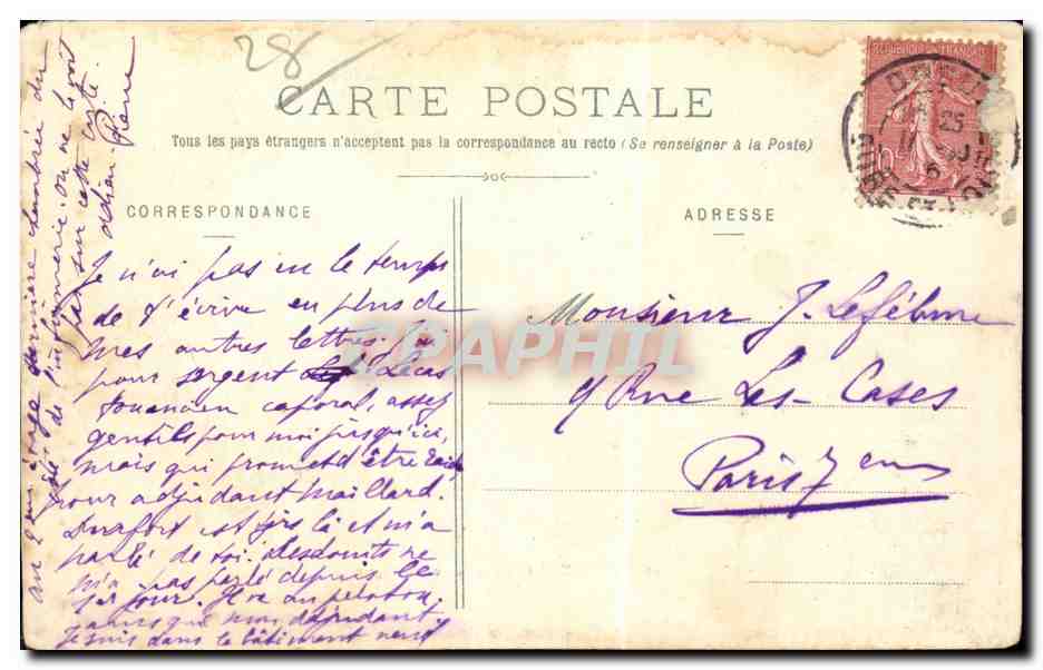 Dreux — Caserne du 101er Ligne — Ch. Foucault, édit., Dreux — Rückseite