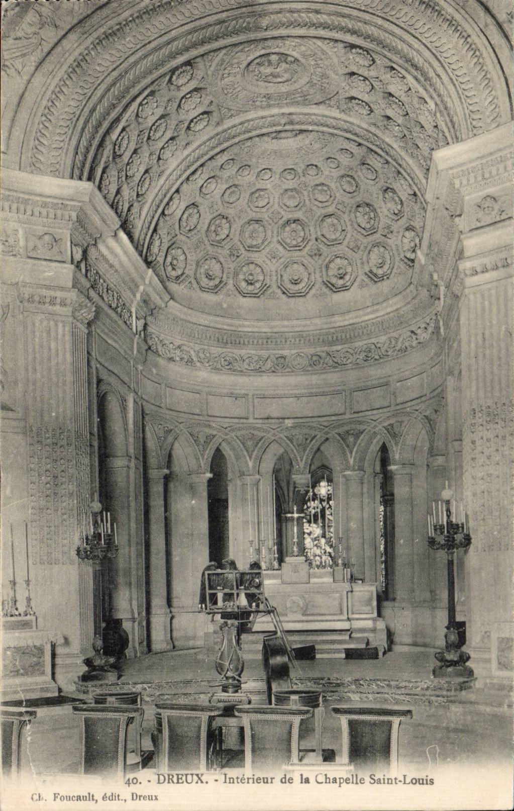 Dreux - Interior de la Capilla de San Luis — Cl. Foucault, editor, Dreux, n°40