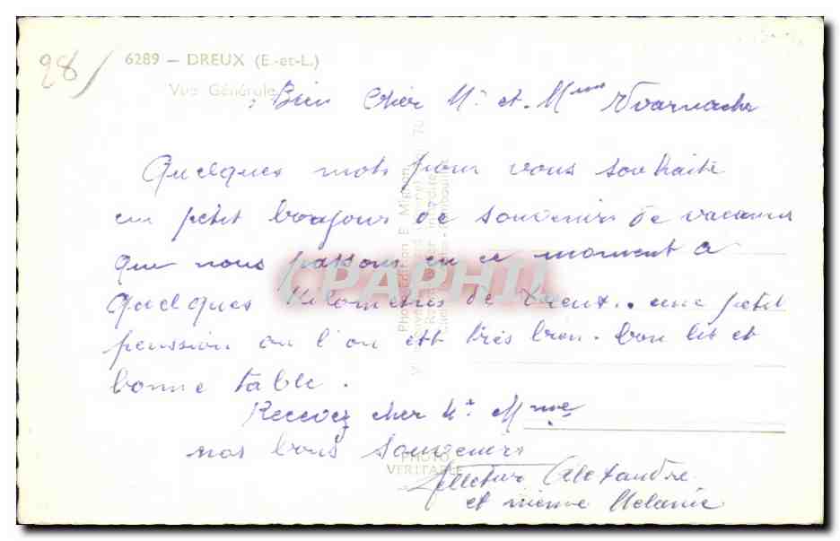 CPSM Dreux Vue generale — Verso