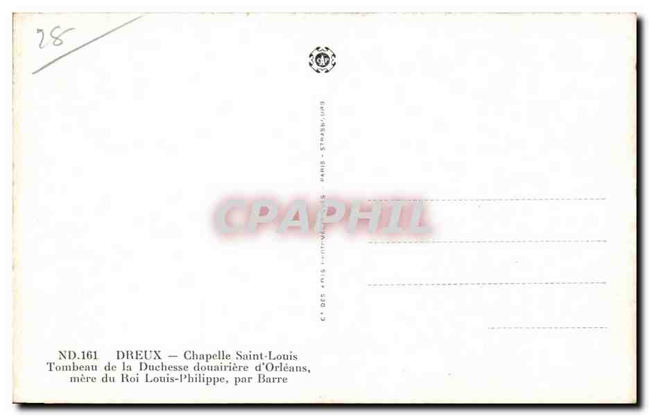 Tombeau de la Duchesse d'Orléans — mère du Roi Louis-Philippe — Chapelle Saint-Louis, Paris — Reverso