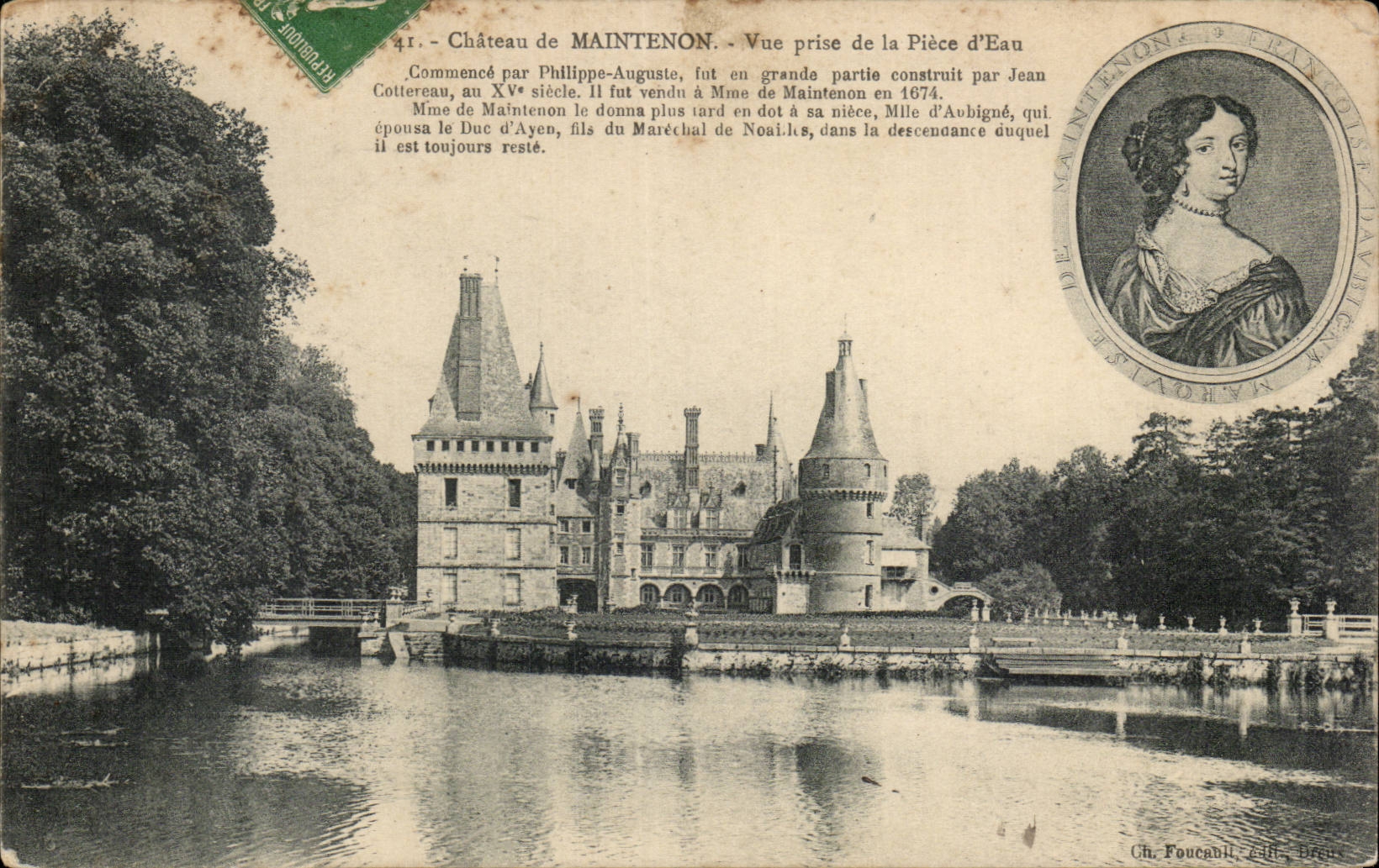 Château de Maintenon — Vue prise de la Pièce d'Eau — Ch. Foucault, Éditeur, Dreux