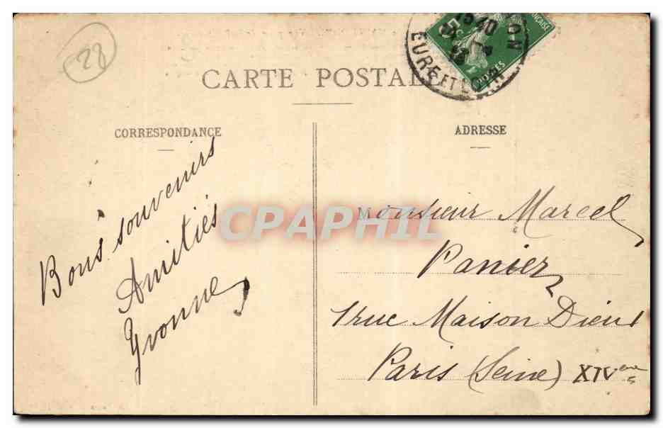 Château de Maintenon — Vue prise de la Pièce d'Eau — Ch. Foucault, Éditeur, Dreux — Verso