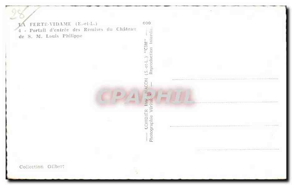 La Ferté-Vidame — Portail d'entrée des remises du château de S. M. Louis Philippe — Photographie de Combiér (S. et L.) — Reverso