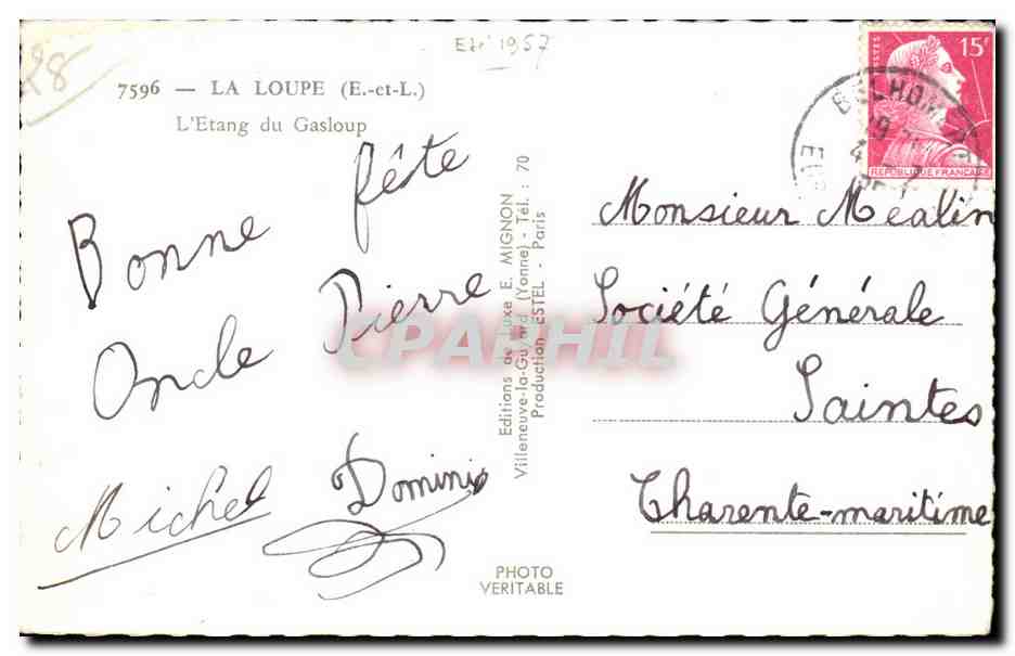 L'Etang du Gasloup — La Loupe (E.-ct-L.) — Éditions de Luxe E. MIGNON — Reverso