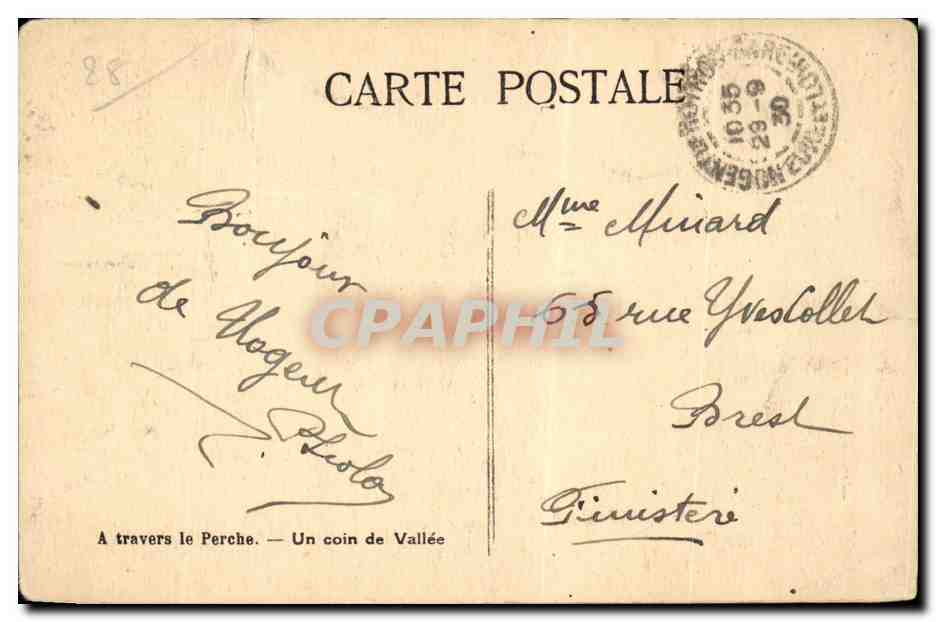 CPA A Travers le perche Un coin de vallee — Rückseite