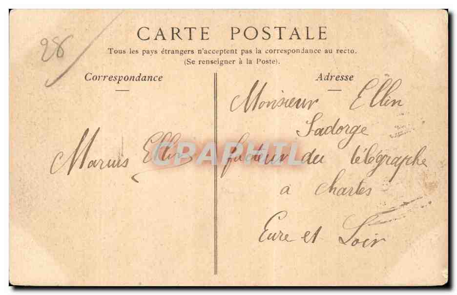 CPA Meslay le Vidame Le chateau Cote Sud Sphinx — Rückseite