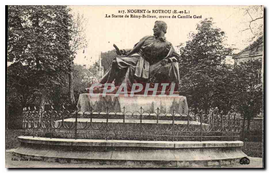 Nogent-le-Rotrou (E-et-L.) — Die Statue von Rémy-Belleau, Werk von Camille Gaté — Verlag: Jules Renouit