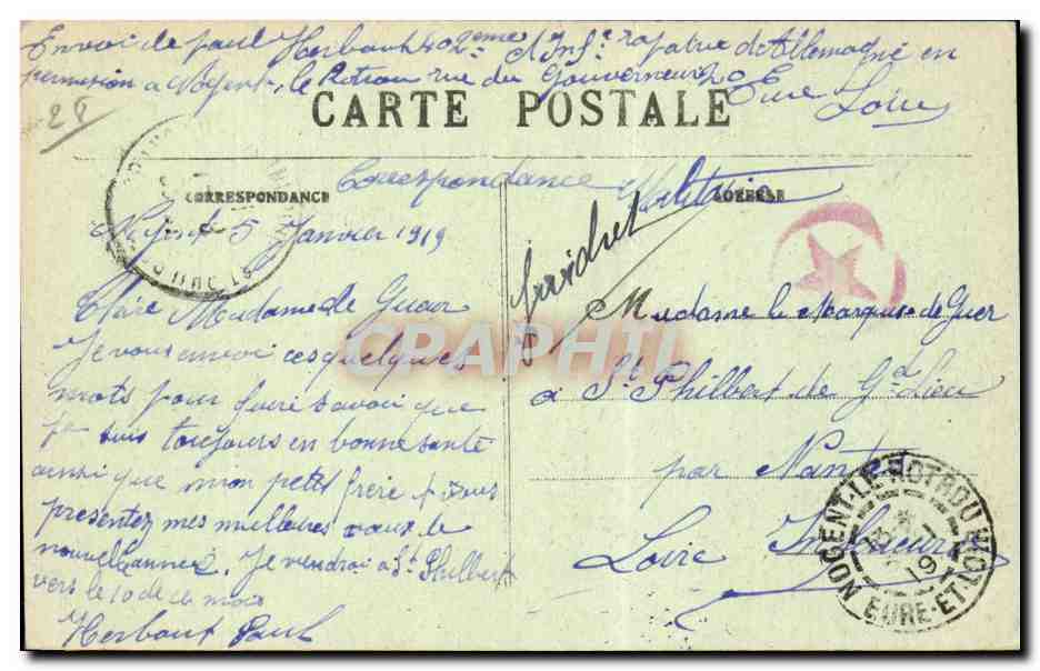 Nogent-le-Rotrou (E-et-L.) — Die Statue von Rémy-Belleau, Werk von Camille Gaté — Verlag: Jules Renouit — Rückseite