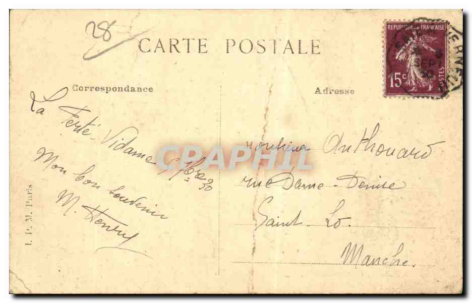 CPA La Ferte Vidame Place de l'hotel de ville — Rückseite