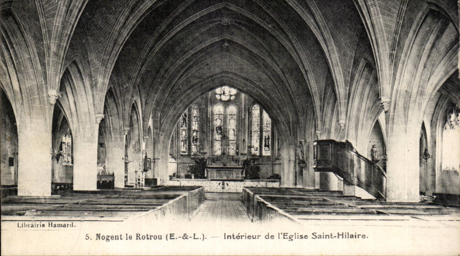Nogent-le-Rotrou (E.-&-L.) — Innenansicht der Kirche Saint-Hilaire — Librairie Hamard, Nr. 5