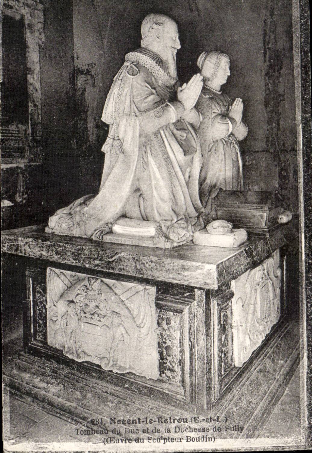 Nogent-le-Rotrou (E.-et-L.) — Tumba del Duque y de la Duquesa de Sully — Obra del escultor Boudin