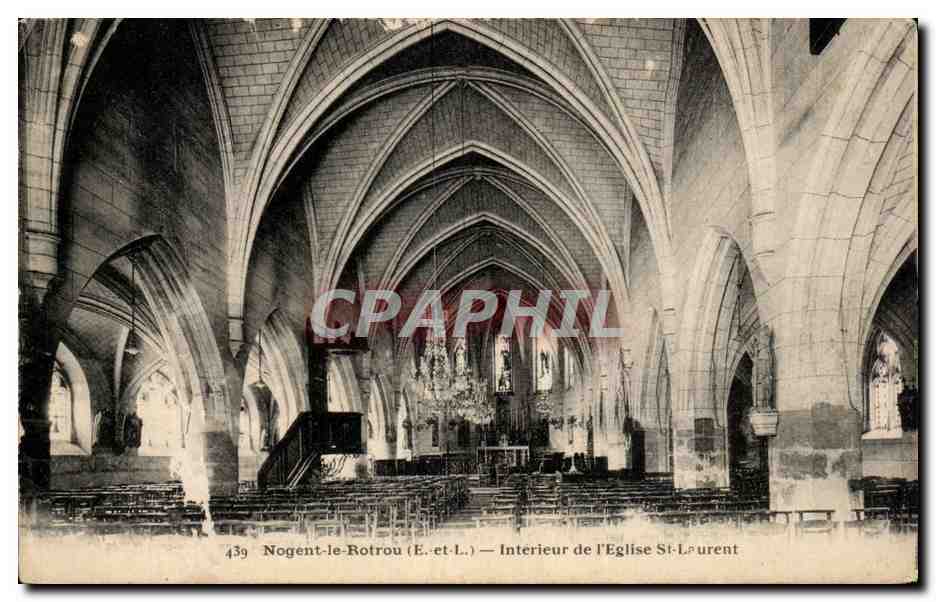 Nogent-le-Rotrou (E.-et-L.) — Intérieur de l'Église Saint-Laurent — Ch. Chauffroy, Nogent-le-Rotrou