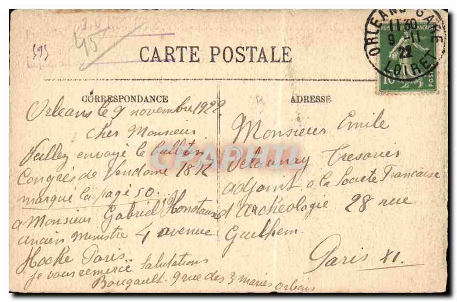 CPA Orleans ancien Siege d'orleans — Verso