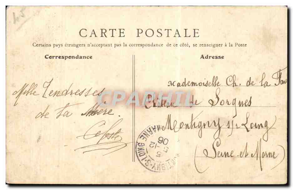 CPA Orleans Jeanne d'arc par Foyatier — Verso