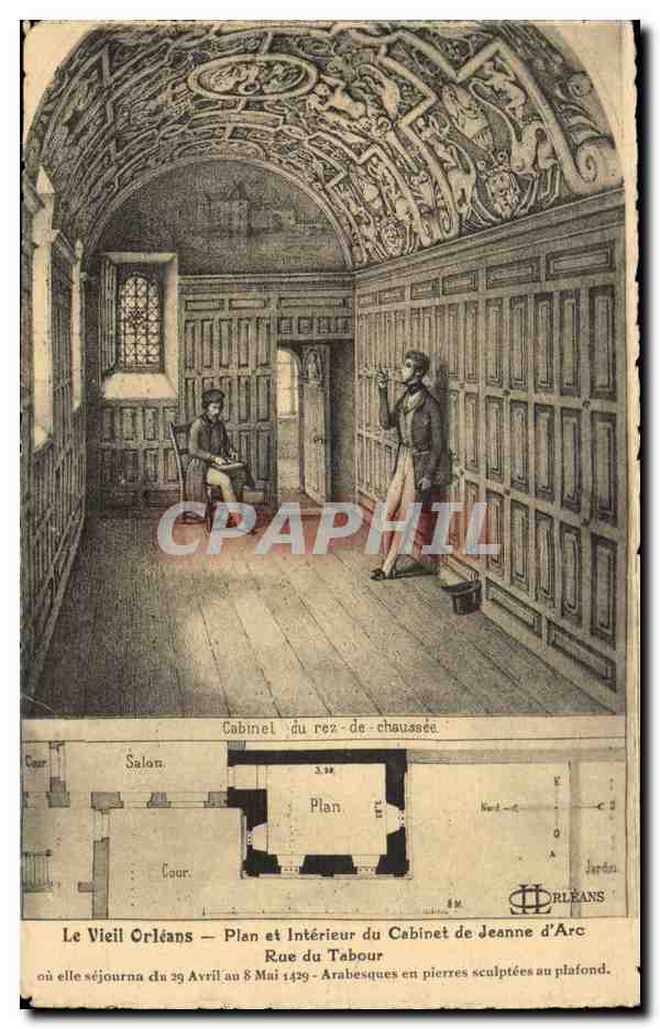 CPA Orleans Le vieil Orleans plan et interieur du cabinet de Jeanne d'arc Rue du Tabour