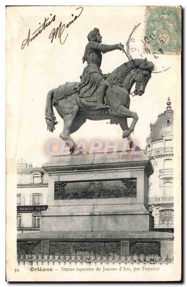 CPA Orleans Statue equestre de Jeanne d'arc par Foyatier