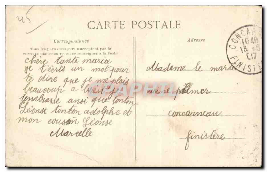 CPA Orleans Statue de Pothier — Verso