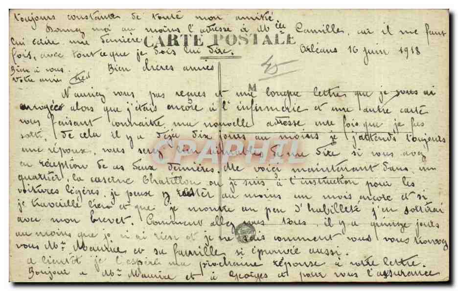 CPA Orleans Statue de Jeanne d'Arc par Foyatier Les deux rotondes — Verso