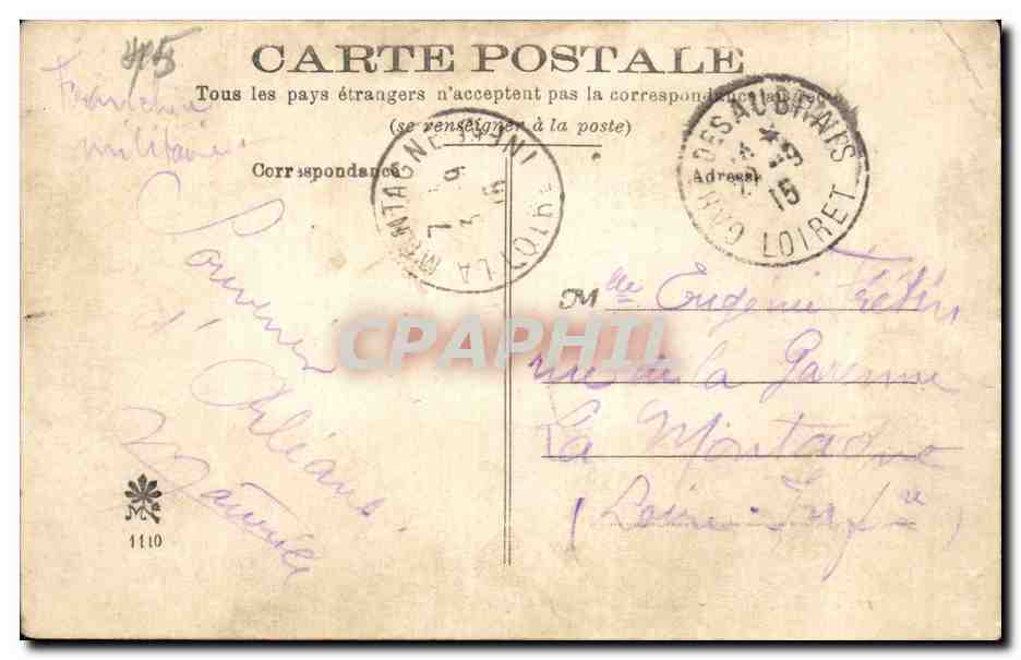CPA Orleans La rue de la Republique Grand cafe de la Rotonde — Rückseite