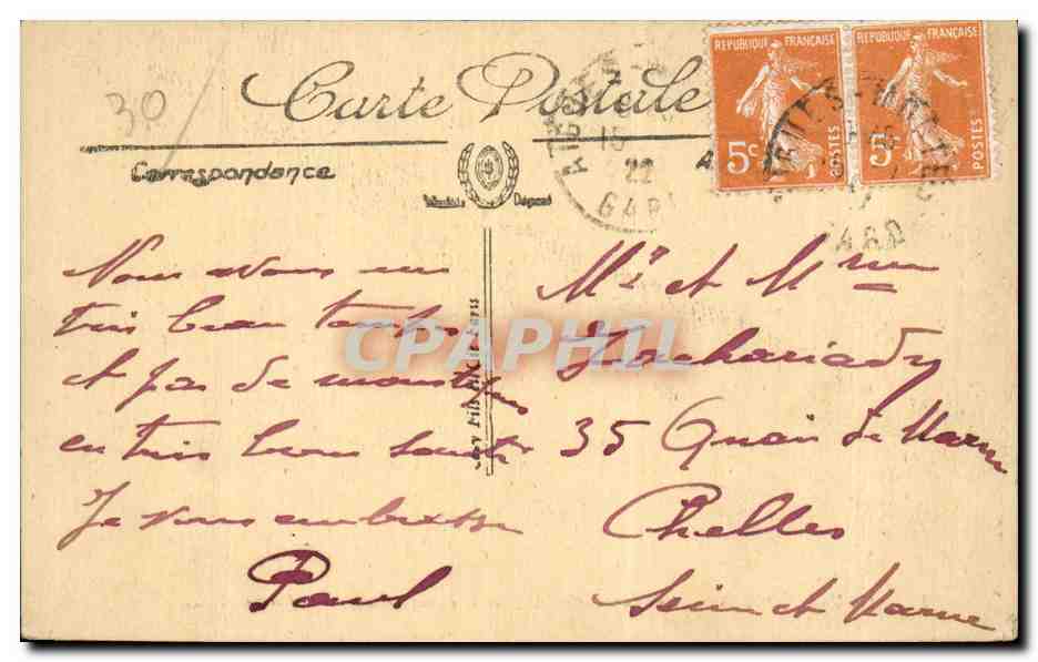 Aigues-Mortes — La Tour de Constance et le Canal de la Grande Robine — LL. n°13 — Rückseite