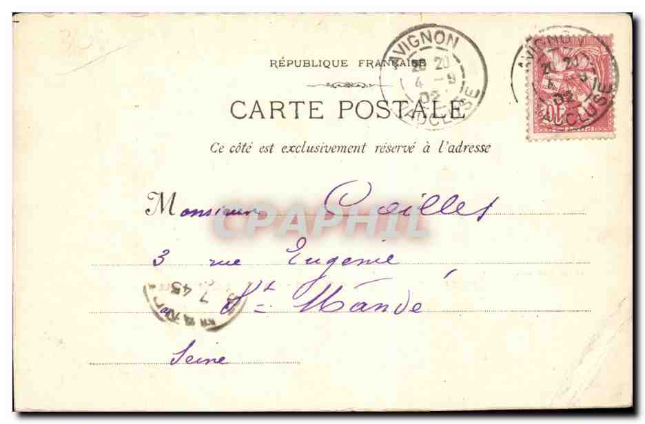 CPA Villeneuve les Avignon Vue generale — Rückseite