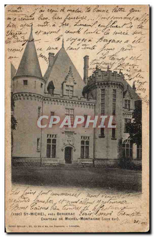 CPA St Michel pres Bergerac Chateau de Michel Montaigne 