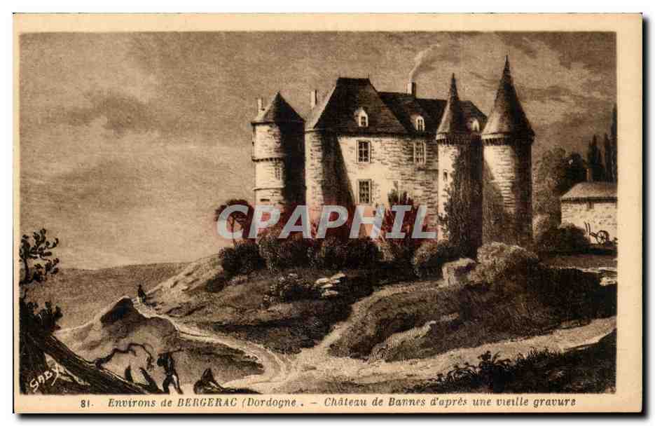 CPA Environs de Bergerac Chateau de Barnes d'apres une vieille gravure
