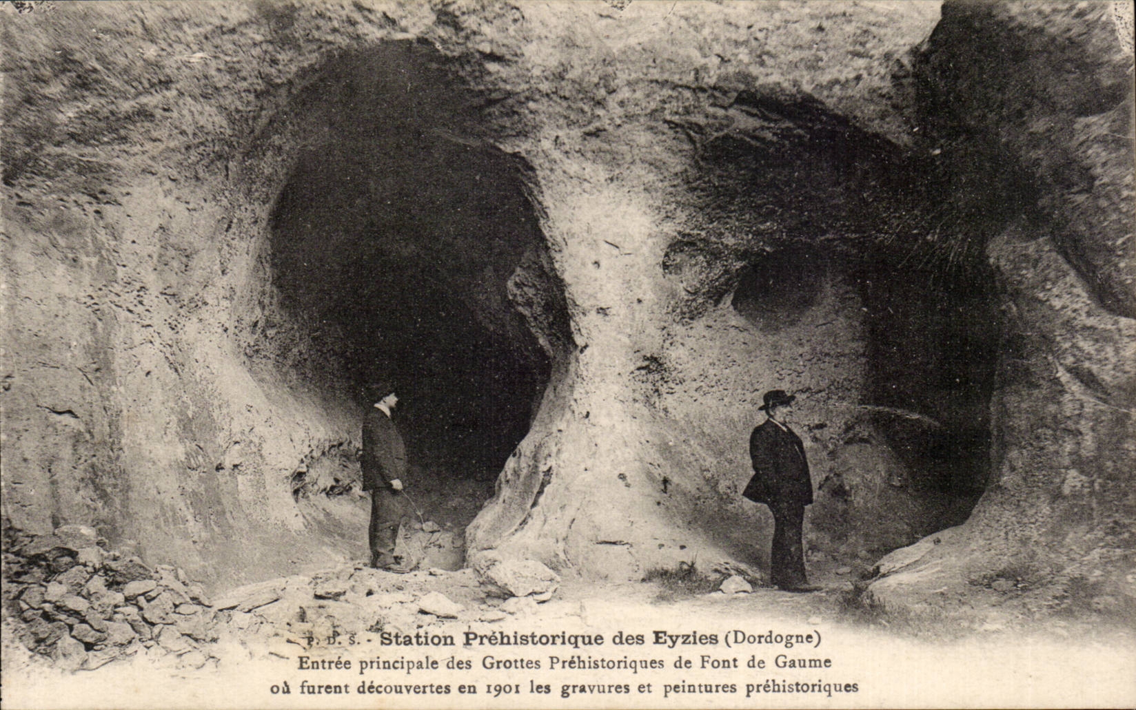 Station Préhistorique des Eyzies (Dordogne) — Entrée principale des Grottes Préhistoriques de Font de Gaume — P.D.S. éditeur