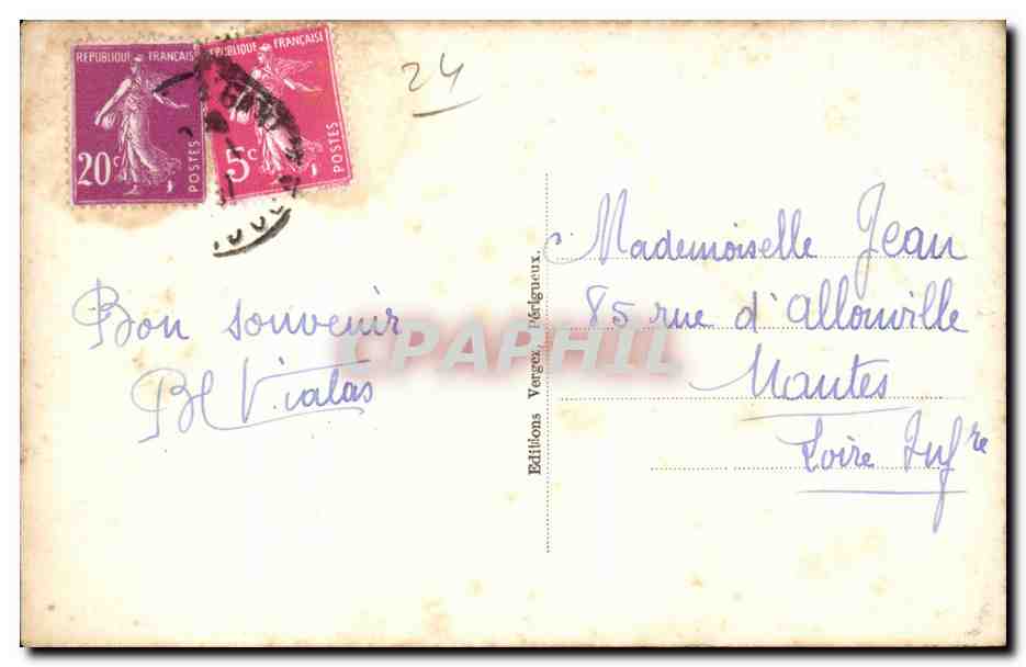 L'Arsault route de Périgueux à Limoges — Vieilles maisons sous les rochers — Éditions Véga, Périgueux, n°37 — Verso
