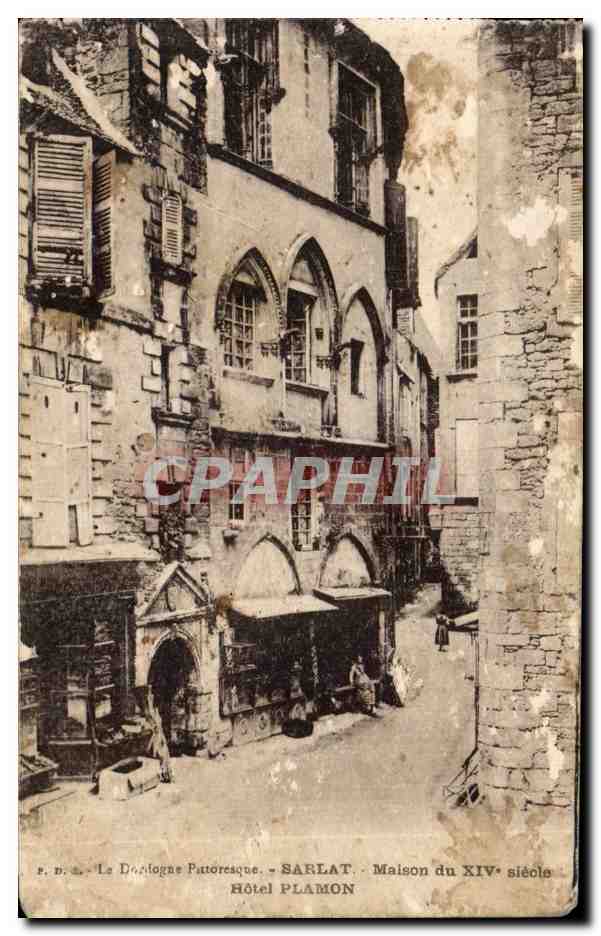 CPA Sarlat Maison du 14eme Hotel Plamon