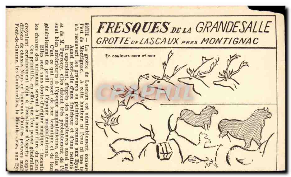 Fresques de la Grotte de Lascaux près Montignac — Grotte de Lascaux — Carte de la Vallée de la Vézère