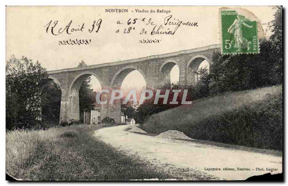 CPA Dordogne Nontron Viaduc du refuge