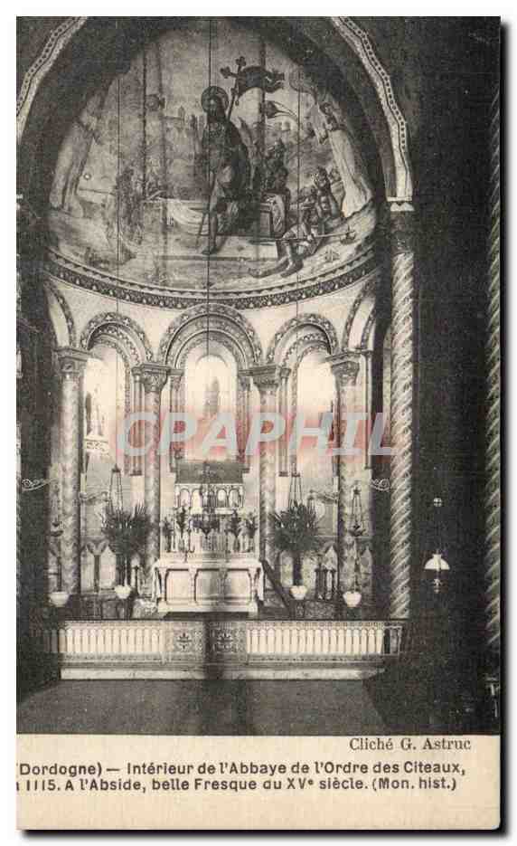 Intérieur de l'Abbaye des Citeaux — Abside, fresque du XVᵉ siècle — Cliché G. Astruc