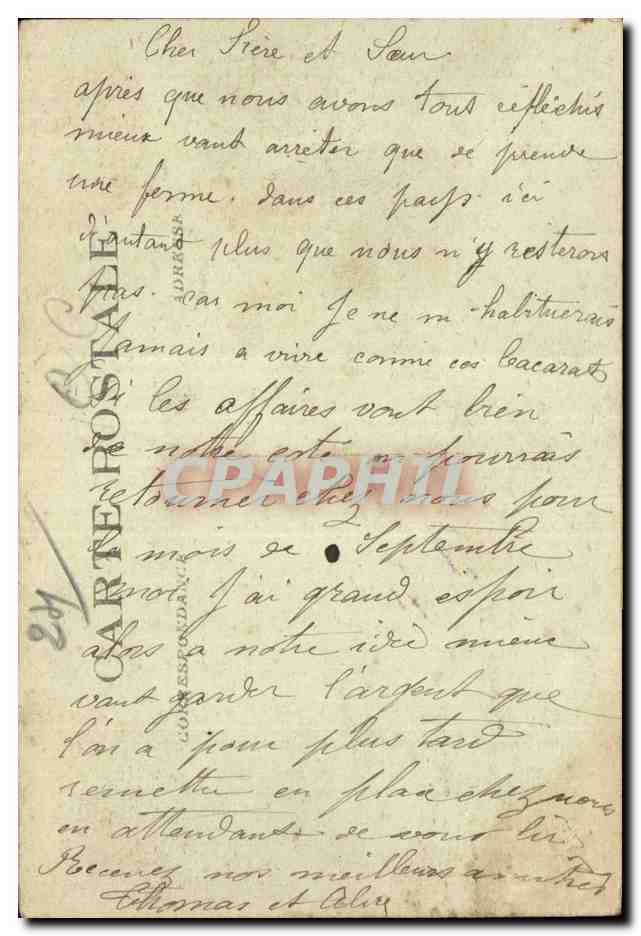 CPA Dordogne Souvenir de Thiviers — Rückseite