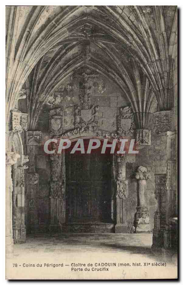CPA Dordogne Cloitre de Cadouin Porte du crucifix
