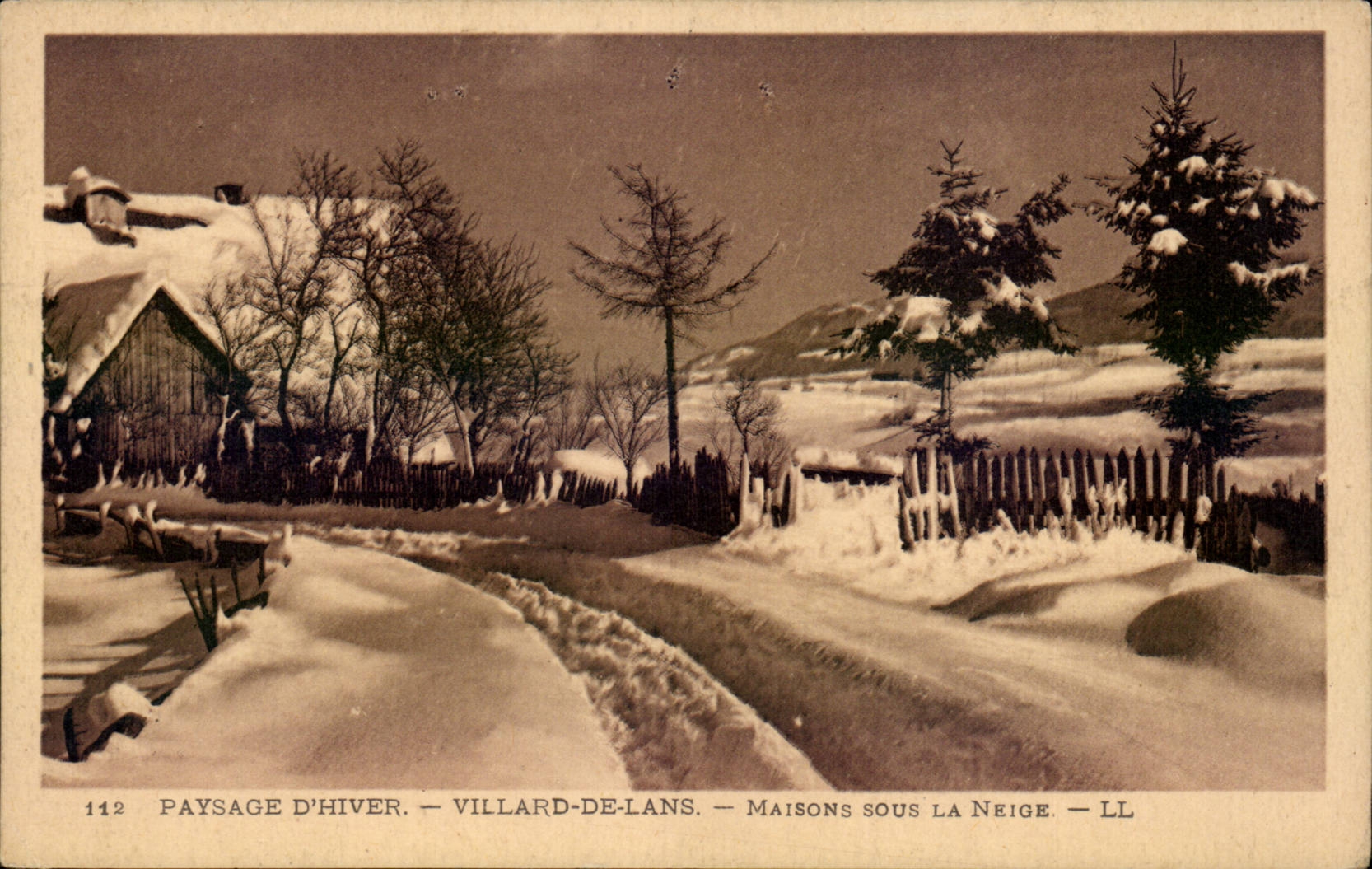 Paysage d'hiver — Villard-de-Lans — Maisons sous la neige — LL — n°112