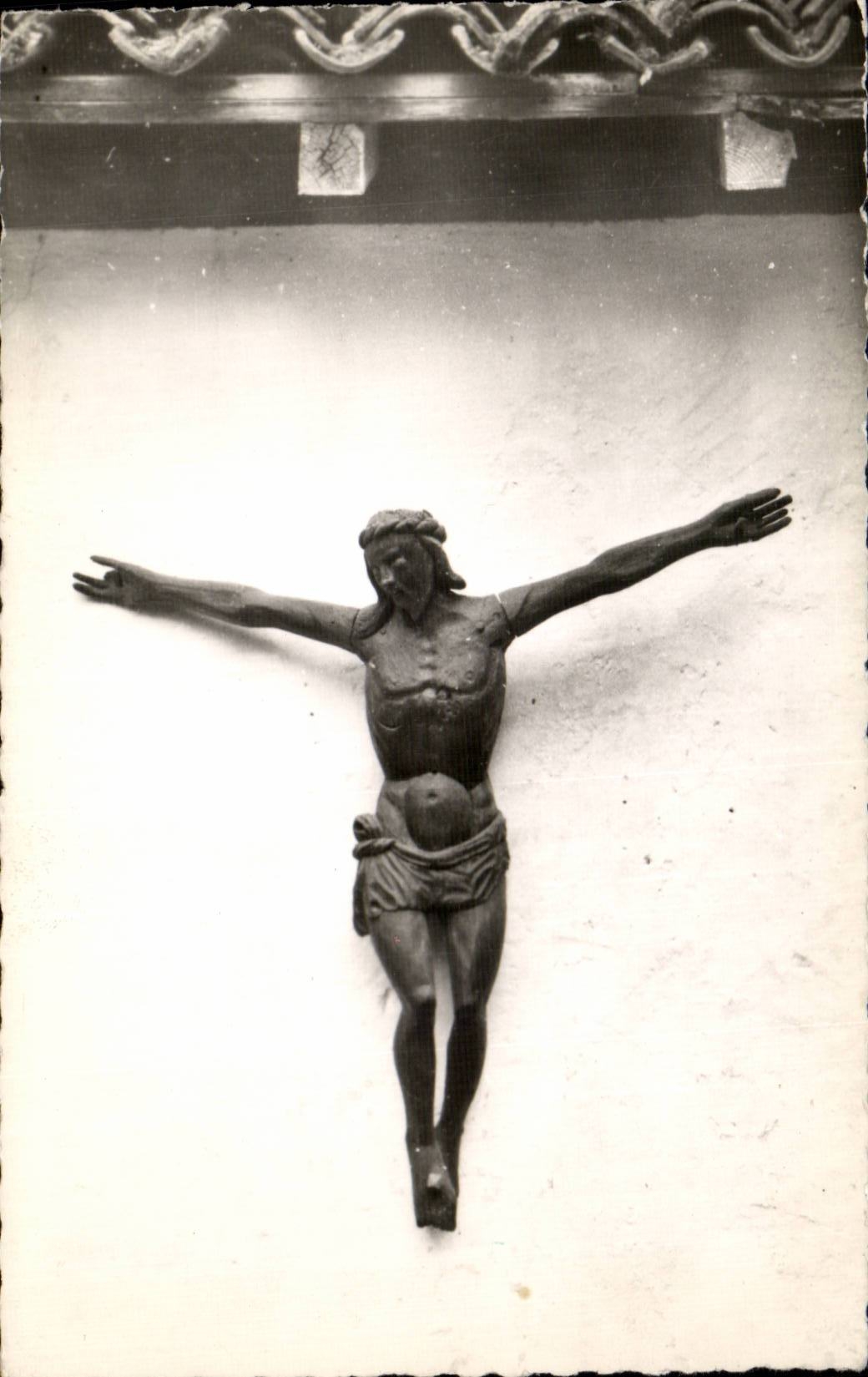 CPA Riviere Saint Blaise de Gourby Ancien prieure Benedictin Crucifix