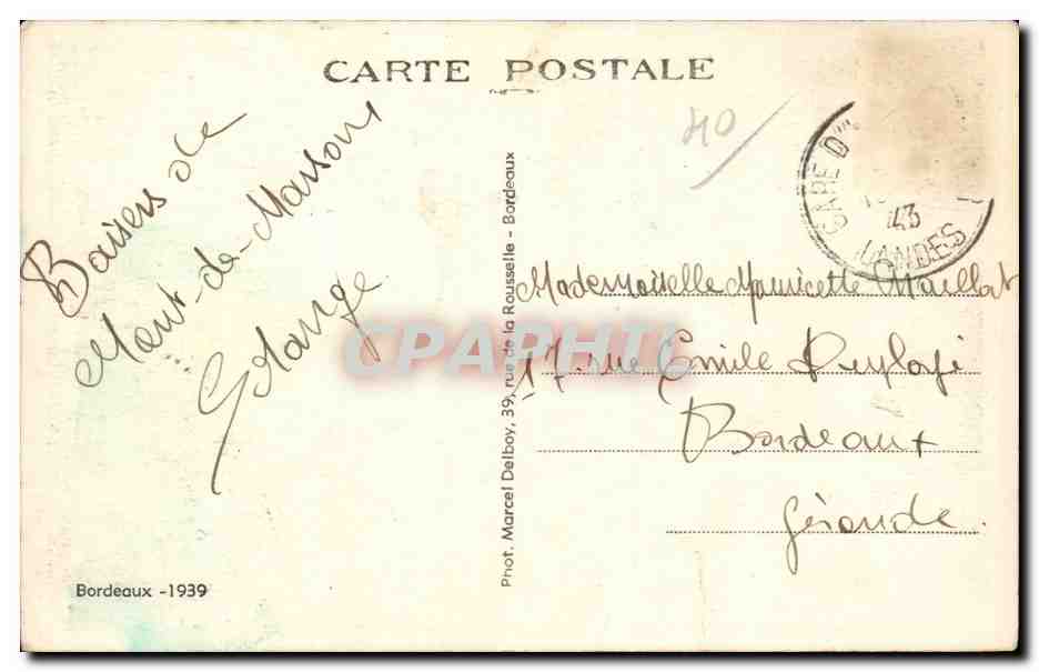 CPA Mont de Marsan Caserne Lacaze Ancien donjon de Non Libos — Rückseite