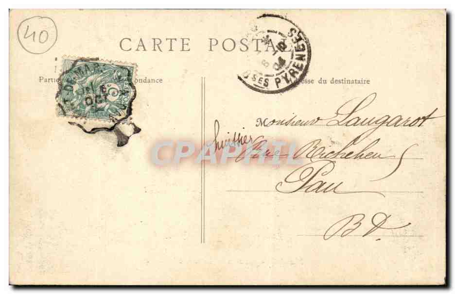 CPA Mont de Marsan Cercle militaire  — Rückseite