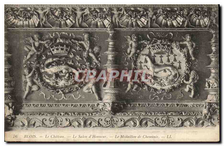 CPA Blois Le chateau Le salon d'honneur Le medaillon de la cheminee