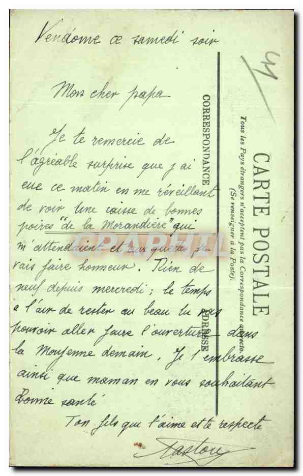 CPA Blois Le chateau Chiffre de Francois 1er — Verso