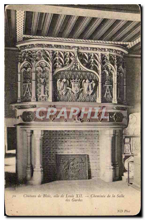 CPA Blois Le chateau Aile de Louis XII Cheminee de la salle des gardes