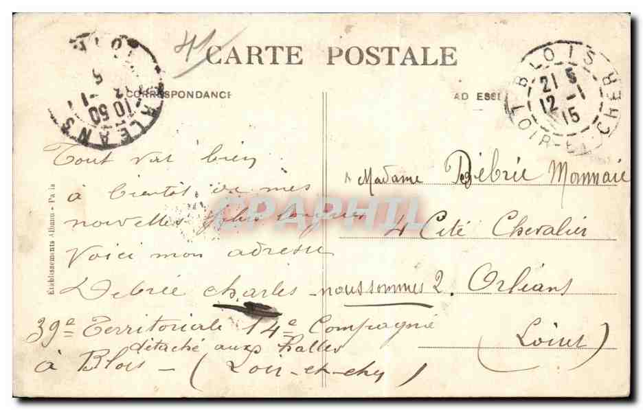 Blois — Kirche Saint-Vincent-de-Paul und Place Victor-Hugo — E.A. n°120 — Rückseite