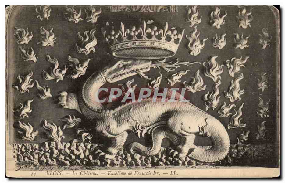 CPA Blois Le chateau Embleme de Francois 1er