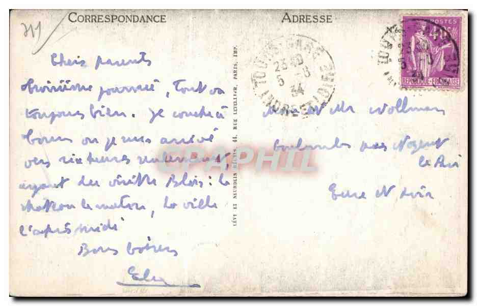 CPA Blois Eglise Saint Vincent — Verso