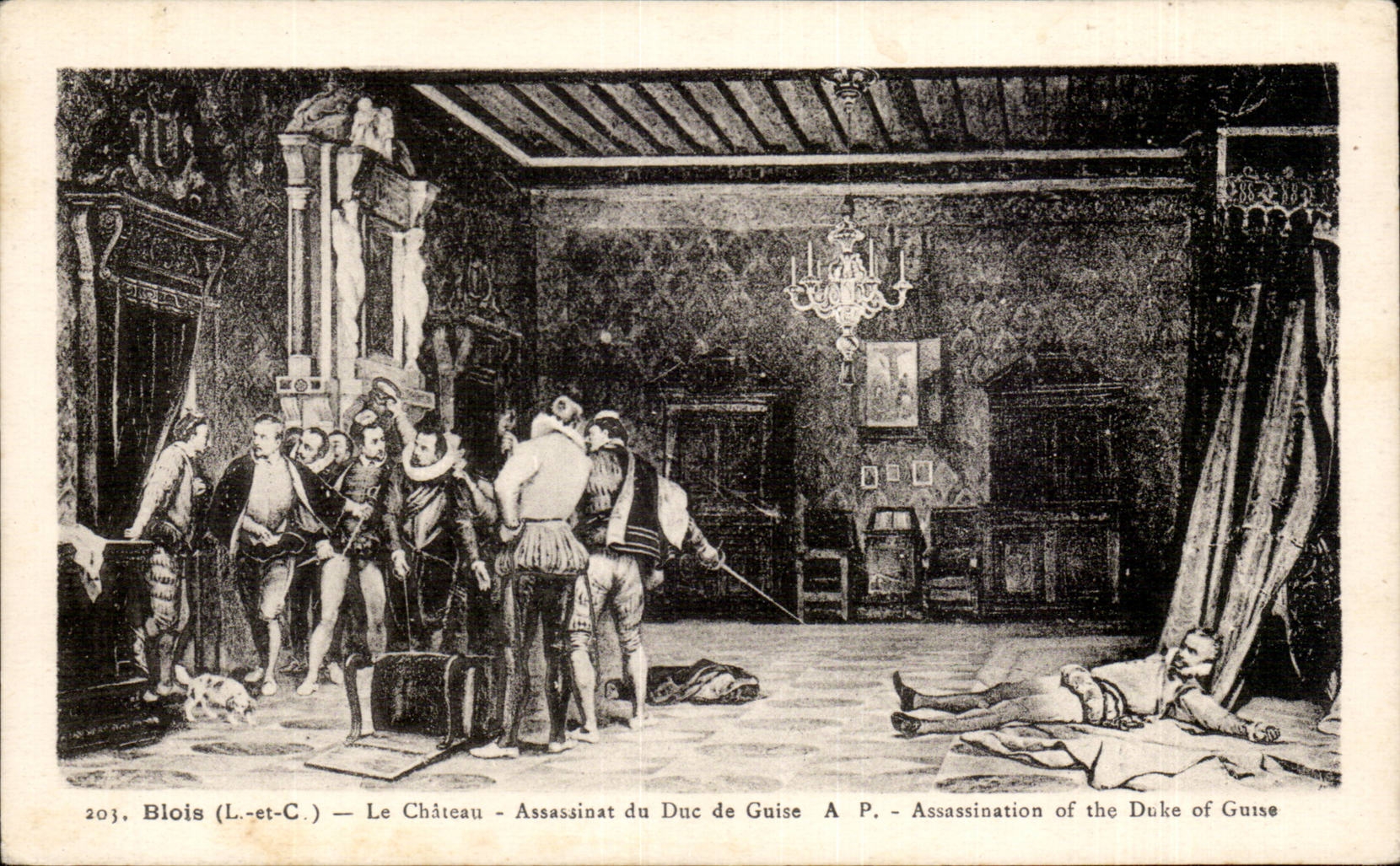 CPA Blois Le chateau Assassinat du duc de Guise 