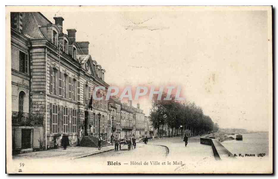 CPA Blois Hotel de ville et le Mail