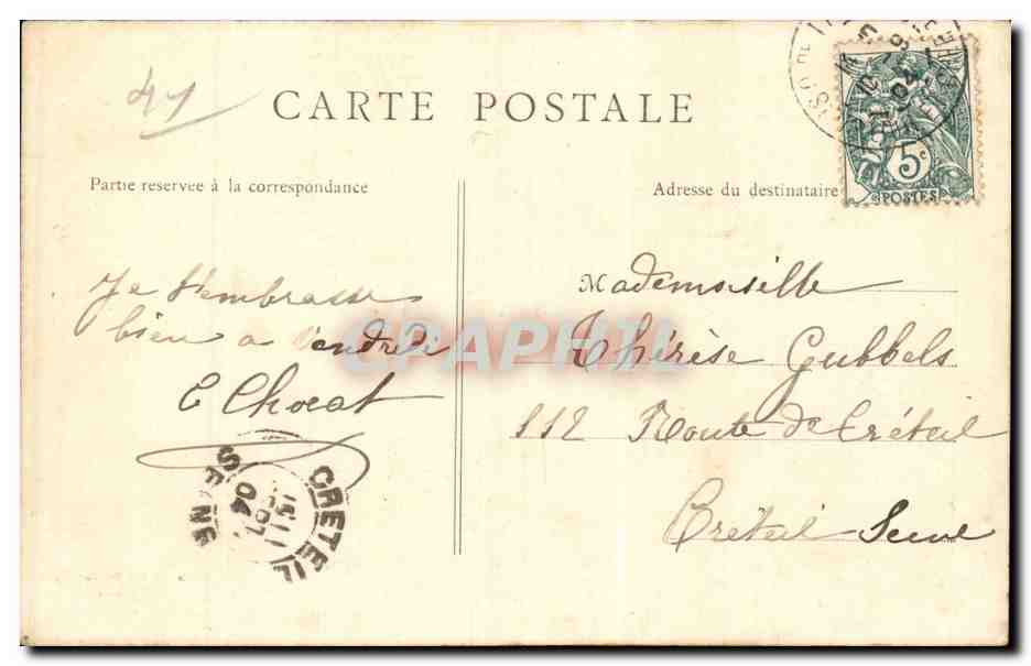 CPA Blois Hotel de ville et le Mail — Verso